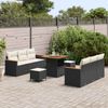 vidaXL Gartensofa-set mit Kissen 11 pcs Schwarz und Creme Poly-Rattan 3364945 Bild 3