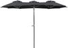 Doppelschirm Sonnenschirm Kurbelschirm 3 x 1,5 m knickbar Garten Oval anthrazit Bild 2