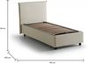Dmora Ajan-Einzelbett, Bettkasten mit Stoffbezug, 100 % Made in Italy, Öffnung vorne, geeignet für Matratze 90 x 190 cm, Beige Bild 3