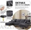 LVHOM Loungesofa 272x136x88 cm, 4-6 Personen, 6-Sitzer Chenille U-Shape Sektionssofa/Modulares Sofaset/Schlafsofa/Ecksofa/Relaxliege Bild 5