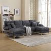 LVHOM Loungesofa 272x136x88 cm, 4-6 Personen, 6-Sitzer Chenille U-Shape Sektionssofa/Modulares Sofaset/Schlafsofa/Ecksofa/Relaxliege Bild 3