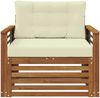 vidaXL Outdoor-Sofa Massives Akazienholz und Polyester Natur und Creme 3436405 Bild 3