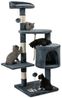 lionto Kratzbaum für Katzen mit 2 Plüschbällen & Spielseil, Höhe 112 cm, Katzenbaum mit Sisalseil & Plüsch, gemütliche Liegefläche & Höhle, inkl. Wandhalterung, für kleine & große Katzen, grau Bild 5
