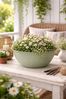 finehomegarden Pflanzschale Schale Metall lackiert hellgrün Wasserwanne Miniteich Teichwanne (1 St), Pflanzschale Garten Dekoschale Ø32+38cm 2Größen wählbar / Paket Bild 3