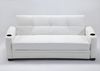 Vente-unique - Schlafsofa Klappsofa - Kunstleder - Weiß - MIRELLA Bild 2