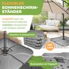KESSER® Sonnenschirmständer 4-teilig Schirmgewicht Schirmständer für Ampelschirm Bodenkreuz 60 Liter / 80 kg befüllbar mit Wasser oder Sand Inkl. Metallverbinder Ampelschirmständer Kunststoff Grau Bild 2