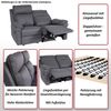 2er Kinosessel HWC-L94, Relaxsessel Fernsehsessel mit Armlehne, Liegefunktion Nosagfederung Stoff/Textil ~ hellgrau Bild 2