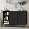 Waschbeckenunterschrank, Unterschrank, Waschtischunterschrank, Badezimmerschrank mit 2 Türen, Verstellbare Ablage, Viel Stauraum, Moderner Stil, 30 x 90 x 63 cm, Schwarz Bild 5