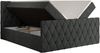 Boxspringbett mit gesteppter Front und Kopfteil, Multipocket-Matratze, zwei Bettkästen - MIREN DUO - 140 x 200 cm - Dunkelgrau Stoff - H4 Bild 4