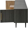 TV-Schrank Grau/Holz, 200x40x55,5 cm, für TV ab 90 Zoll mit herunterklappbarer Glastür Bild 5