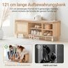 SoBuy Schuhregal FSR163, Schuhbank mit Sitzfläche, Schuhschrank schmal mit Schiebetüren, Sitzbank mit Stauraum Dielenbank Schuhtruhe Sitzkommode Schuhregal Bild 4