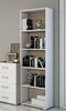 Dmora Bücherregal Allevien, Bibliothek mit 4 verstellbaren Regalen, Bücherregal, Wandschrank mit Regalen, 100 % Made in Italy, 60 x 30 x 195 cm, Weiß und Eiche Bild 2