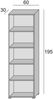 Dmora Bücherregal Allevien, Bibliothek mit 4 verstellbaren Regalen, Bücherregal, Wandschrank mit Regalen, 100 % Made in Italy, 60 x 30 x 195 cm, Weiß und Eiche Bild 3