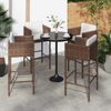 vidaXL Barhocker 4 Stk. mit Kissen Braun Poly Rattan 316659 Bild 1