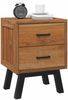vidaXL Nachttisch mit Schubladen Natur 40 x 35 x 55 cm Massivholz Teak 42017951 Bild 3