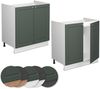 Spülenunterschrank Fame-Line Grün-Gold Landhaus 80 cm ohne Arbeitsplatte Vicco Bild 5