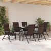 vidaXL Garten Essgruppe 7 pcs Braun Pulverbeschichteter Stahl 3379265 Bild 3