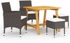 vidaXL 5-tlg. Garten-Essgruppe Braun 3068694 Bild 1