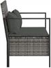 vidaXL Gartenbank 2-Sitzer mit Kissen Grau Poly Rattan 364111 Bild 4