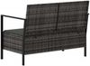 vidaXL Gartenbank 2-Sitzer mit Kissen Grau Poly Rattan 364111 Bild 5