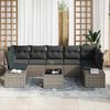 vidaXL Gartensofa-set mit Kissen mit Speicher 8 pcs Grau Poly-Rattan 3355648 Bild 3