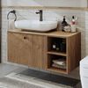 Roomart LOTUS-I-95 Badmöbel Set– 2-teiliges Badezimmermöbel Set - Waschbecken mit Unterschrank - H 45 x B 45 x T 95 cm • Eiche Bild 4