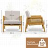 Yaheetech Loungesessel, Armlehnensessel mit Polsterung bequemer Polstersessel, Beige, 78 x 67,5 x 76,5 cm Bild 4