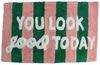 Kersten BV Badematte Badematte "You look good today" - grün, pink gestreift, Höhe 2 mm, Baumwolle Bild 5