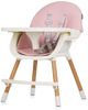 Chipolino Kinderhochstuhl Rio 2 in 1, Kinderstuhl rutschfeste Beine 5-Punkt-Gurt rosa Bild 3