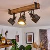 hofstein Deckenleuchte »Villanuova« Deckenlampe aus Metall/Holz in Schwarz/Braun, ohne Leuchtmittel, Retro-Leuchte, Holzbalken, verstellbare Strahler, 3xGU10 Bild 5