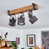hofstein Deckenleuchte »Villanuova« Deckenlampe aus Metall/Holz in Schwarz/Braun, ohne Leuchtmittel, Retro-Leuchte, Holzbalken, verstellbare Strahler, 3xGU10 Bild 4