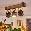 hofstein Deckenleuchte »Villanuova« Deckenlampe aus Metall/Holz in Schwarz/Braun, ohne Leuchtmittel, Retro-Leuchte, Holzbalken, verstellbare Strahler, 3xGU10 Bild 3