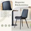 Esszimmerstuhl-Set aus 4, PU-Kunstleder mit Metallgestell, 83x50x47, Schwarz Bild 4