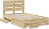 vidaXL Bettrahmen mit Kopfteil Sonoma-Eiche 120 x 200 cm Holzwerkstoff 3411990 Bild 5