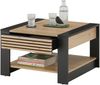Couchtisch >Feli< Schublade, Artisan Eiche Dekor, schwarz - 70x42x70 (BxHxT) Bild 2