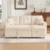 Cord-Sofa mit Ausziehfunktion,LED-Beleuchtung, USB-Type-C,Stauraum & Getränkehaltern Komfort Couch für Wohnzimmer & Gästezimmer,Beige Bild 2