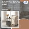 Coemo Beistelltisch NINA mit Canvas Korb und 2 Ebenen in Grau Tischplatte als Tablett nutzbar Bild 2