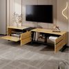 REDOM TV-Schrank Flexibler TV-Schrank mit intelligentem Klappfach-System,180x38x45 cm (Packung, 1-St, Robuste Ausführung für eine individuelle und aufgeräumte Wohnwand) mit offenen Fächern, Doppeltüren & höhenverstellbaren Füßen Bild 3
