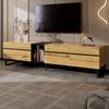 REDOM TV-Schrank Flexibler TV-Schrank mit intelligentem Klappfach-System,180x38x45 cm (Packung, 1-St, Robuste Ausführung für eine individuelle und aufgeräumte Wohnwand) mit offenen Fächern, Doppeltüren & höhenverstellbaren Füßen Bild 2