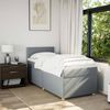 vidaXL Boxspringbett mit Matratze Hellgrau 90x200 cm Stoff 3288856 Bild 4