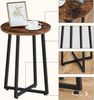 Hoobro Beistelltisch Couchtisch rund 40x55 cm (Nachttisch aus Holz und Metall, Industrie-Stil), stabil & platzsparend Bild 2