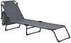 Sonnenliege Lomeda mit Sonnendach 187x53x27cm Dunkelgrau [casa. pro] Bild 2