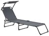 Sonnenliege Lomeda mit Sonnendach 187x53x27cm Dunkelgrau [casa. pro] Bild 4