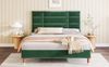 Polsterbett 140x200 cm aus Samt mit Stauraum und Lattenrost – elegantes, gepolstertes Doppelbett Bild 4