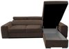 Wohnero24 - Höchste Qualität - Modernes Ecksofa PAVONE 1 - 260 x 183 cm – Chenille Stoff – Schlaffunktion 198 x 125 cm & Bettkasten - Dunkelbraun Bild 4