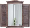 Wandspiegel Badspiegel Badezimmer Spiegelfenster mit Fensterläden, 71x46x5cm ~ shabby braun Bild 4