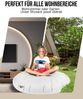 PATCH HOME 2 in 1 Sitzsack Sessel – Ø100 cm – Weiss, bequemer Sitzsack aus Luxus-Polyester-Gewebe, bereits befüllt Bild 4