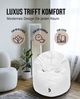PATCH HOME 2 in 1 Sitzsack Sessel – Ø100 cm – Weiss, bequemer Sitzsack aus Luxus-Polyester-Gewebe, bereits befüllt Bild 5