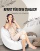 PATCH HOME 2 in 1 Sitzsack Sessel – Ø100 cm – Weiss, bequemer Sitzsack aus Luxus-Polyester-Gewebe, bereits befüllt Bild 2