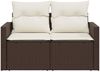 vidaXL Gartensofa mit Kissen 2-Sitzer Braun Poly Rattan 366210 Bild 5